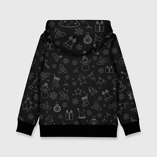 Детская толстовка Merry Christmas - french bulldog / 3D-Черный – фото 2