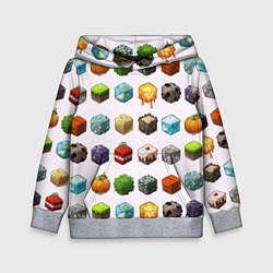 Толстовка-худи детская Minecraft Cubes, цвет: 3D-меланж