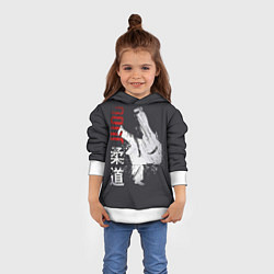 Толстовка-худи детская Judo Warrior, цвет: 3D-белый — фото 2