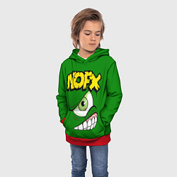 Толстовка-худи детская NOFX Face, цвет: 3D-красный — фото 2
