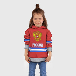 Толстовка-худи детская Хоккей: Россия, цвет: 3D-меланж — фото 2