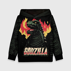 Толстовка-худи детская Flame Godzilla, цвет: 3D-черный