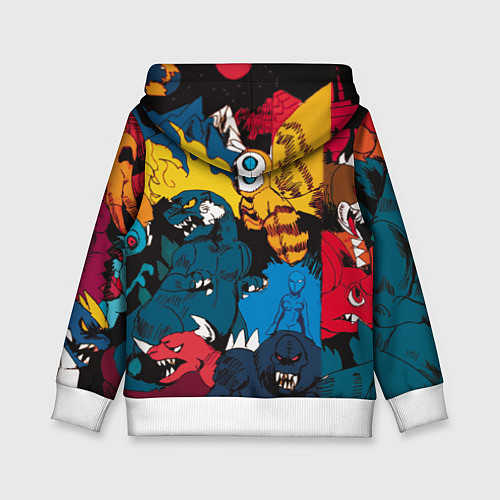 Детская толстовка Годзилла / 3D-Белый – фото 2