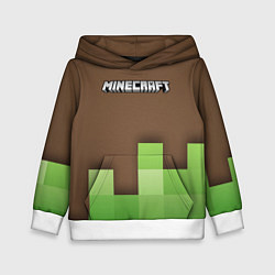 Толстовка-худи детская Minecraft - Логотип, цвет: 3D-белый