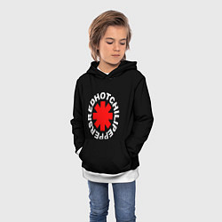 Толстовка-худи детская Red Hot chili peppers logo on black, цвет: 3D-белый — фото 2