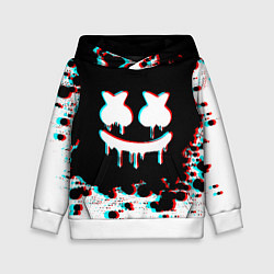 Толстовка-худи детская MARSHMELLO GLITCH, цвет: 3D-белый