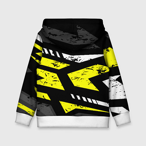 Детская толстовка Black yellow abstract sport style / 3D-Белый – фото 2