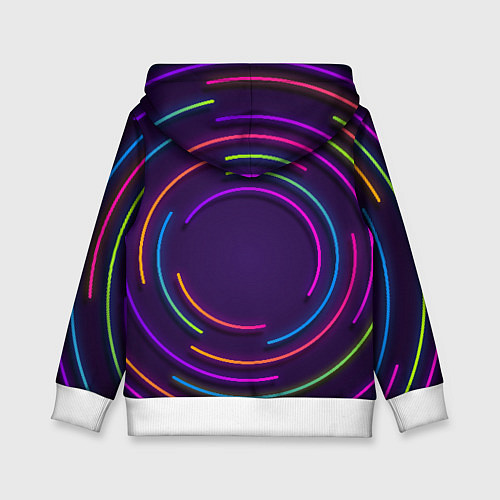 Детская толстовка Неон череп с линиями / 3D-Белый – фото 2