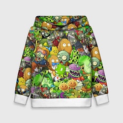 Толстовка-худи детская PLANTS VS ZOMBIES, цвет: 3D-белый