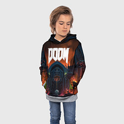 Толстовка-худи детская DOOM - Hellgate, цвет: 3D-меланж — фото 2