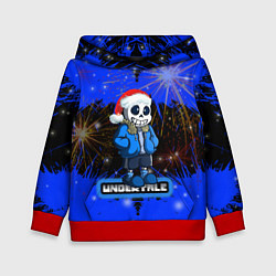 Толстовка-худи детская НОВОГОДНИЙ UNDERTALE, цвет: 3D-красный