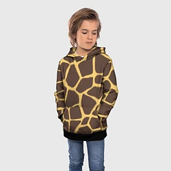 Толстовка-худи детская Окрас жирафа, цвет: 3D-черный — фото 2