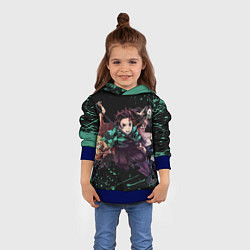 Толстовка-худи детская KIMETSU NO YAIBA, цвет: 3D-синий — фото 2