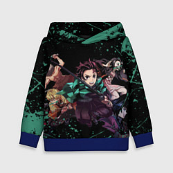 Толстовка-худи детская KIMETSU NO YAIBA, цвет: 3D-синий