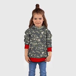 Толстовка-худи детская Пиксельный камуфляж, цвет: 3D-красный — фото 2