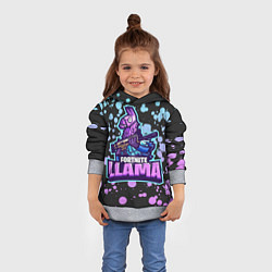 Толстовка-худи детская Fortnite LLAMA, цвет: 3D-меланж — фото 2