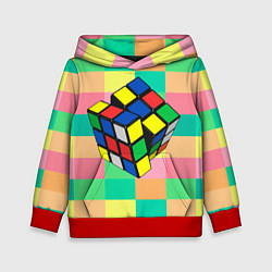 Толстовка-худи детская Кубик Рубика, цвет: 3D-красный
