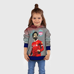 Толстовка-худи детская Mohamed Salah, цвет: 3D-синий — фото 2