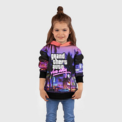 Толстовка-худи детская Grand Theft Auto Vice City, цвет: 3D-черный — фото 2