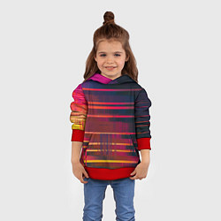 Толстовка-худи детская Glitch of gradient, цвет: 3D-красный — фото 2