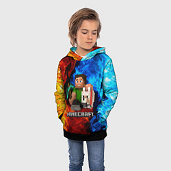 Толстовка-худи детская MINECRAFT, цвет: 3D-черный — фото 2