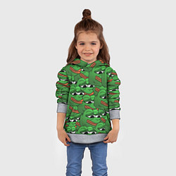 Толстовка-худи детская Pepe The Frog, цвет: 3D-меланж — фото 2