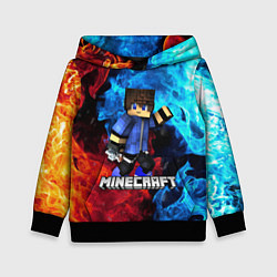 Толстовка-худи детская Minecraft Майнкрафт, цвет: 3D-черный