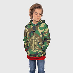 Толстовка-худи детская Пограничные Войска, цвет: 3D-красный — фото 2