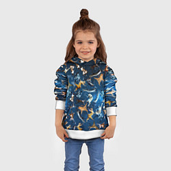 Толстовка-худи детская Космические коты, цвет: 3D-белый — фото 2