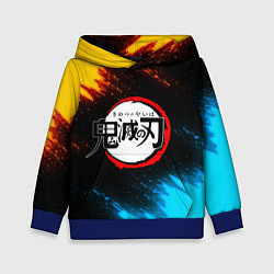 Толстовка-худи детская KIMETSU NO YAIBA, цвет: 3D-синий