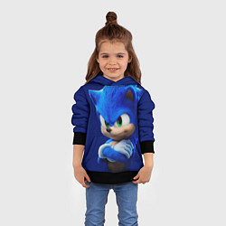 Толстовка-худи детская SONIC, цвет: 3D-черный — фото 2