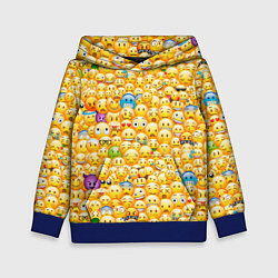 Толстовка-худи детская Смайлики Emoji, цвет: 3D-синий