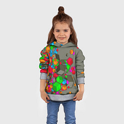 Толстовка-худи детская Кубики, цвет: 3D-меланж — фото 2