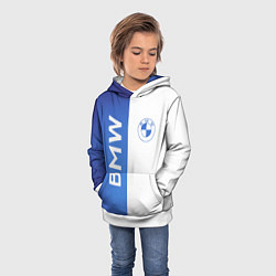 Толстовка-худи детская BMW, цвет: 3D-белый — фото 2