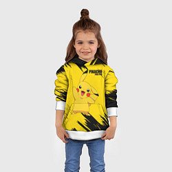 Толстовка-худи детская PIKACHU: PIKA PIKA, цвет: 3D-белый — фото 2