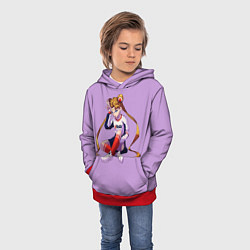 Толстовка-худи детская Cool Girl, цвет: 3D-красный — фото 2