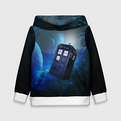 Толстовка-худи детская ТАРДИС, цвет: 3D-белый