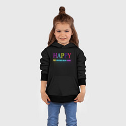 Толстовка-худи детская HAPPY, цвет: 3D-черный — фото 2