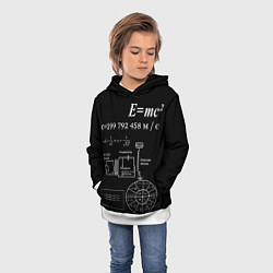Толстовка-худи детская Электродинамика, цвет: 3D-белый — фото 2