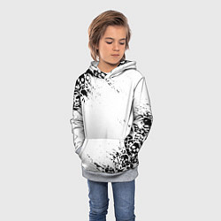 Толстовка-худи детская БЕЛЫЕ ЧЕРЕПА, цвет: 3D-меланж — фото 2
