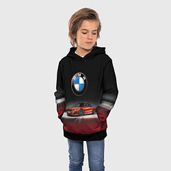 Толстовка-худи детская BMW, цвет: 3D-черный — фото 2