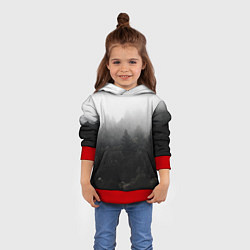 Толстовка-худи детская Лес, цвет: 3D-красный — фото 2