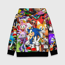 Толстовка-худи детская Sonic ПЕРСОНАЖИ, цвет: 3D-черный
