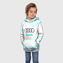 Толстовка-худи детская Audi, цвет: 3D-меланж — фото 2