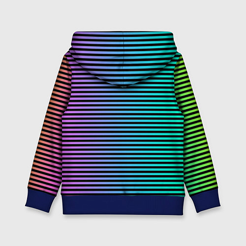 Детская толстовка В ЦВЕТНУЮ ПОЛОСКУ / 3D-Синий – фото 2