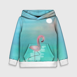 Толстовка-худи детская Фламинго, цвет: 3D-белый