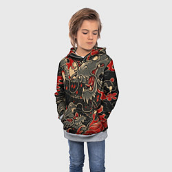 Толстовка-худи детская Dsquared tatoo DRAGON, цвет: 3D-меланж — фото 2