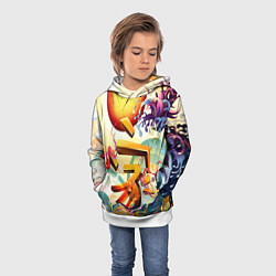 Толстовка-худи детская Dsquared tatoo, цвет: 3D-белый — фото 2