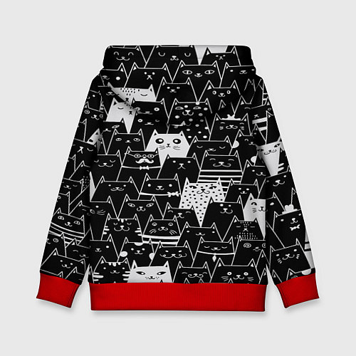 Детская толстовка КОТЫ BLACK / 3D-Красный – фото 2
