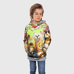 Толстовка-худи детская КОТЫ, цвет: 3D-меланж — фото 2
